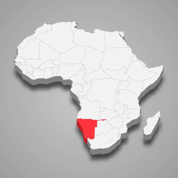 Ναμίμπια Χώρα Θέση Εντός Της Αφρικής Ισομετρικός Χάρτης — Διανυσματικό Αρχείο