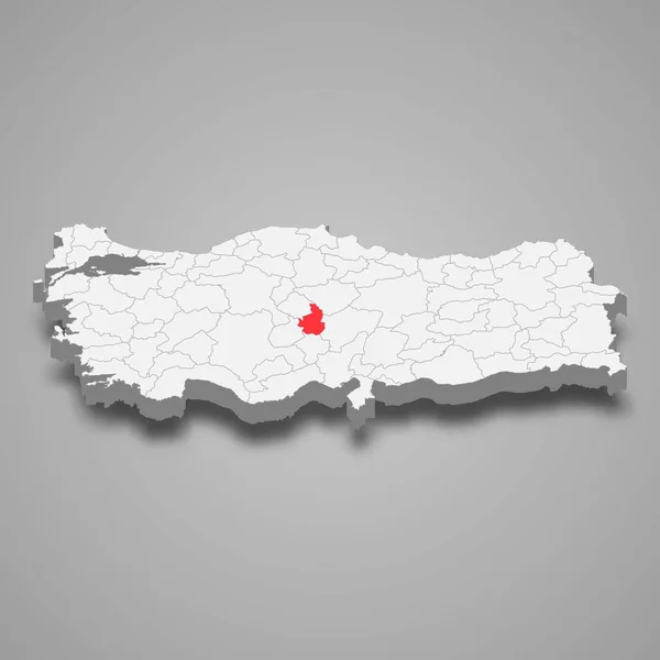Nevsehir Bölgesi Türkiye Izometrik Harita — Stok Vektör