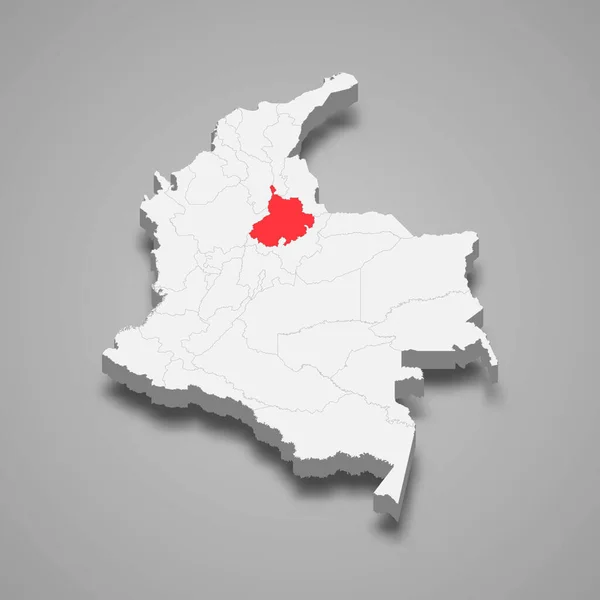 Santander Region Lage Innerhalb Kolumbiens Isometrische Karte — Stockvektor