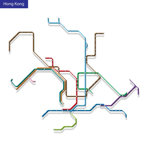 Carte Isométrique Métro Hong Kong Modèle Plan Transport Urbain Pour — Image vectorielle