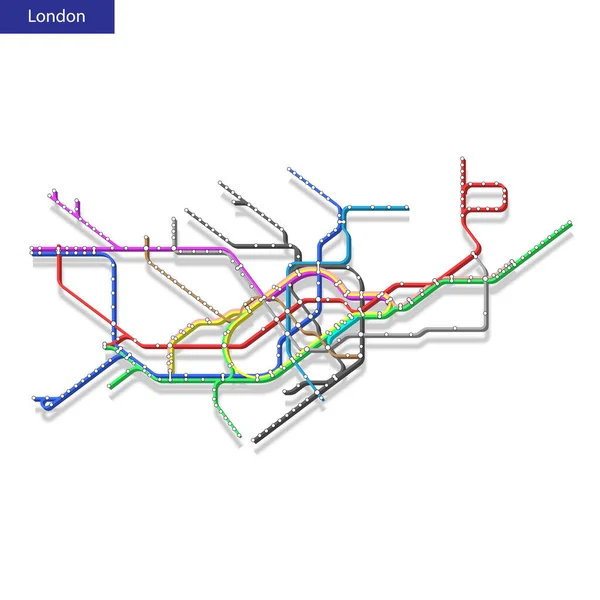 Ισομετρικός Χάρτης Του Μετρό Του Λονδίνου Πρότυπο Του Προγράμματος Αστικών — Διανυσματικό Αρχείο