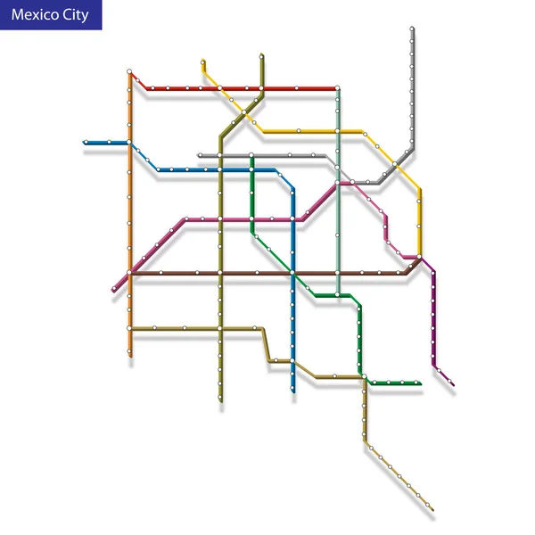 Mapa Isométrico Del Metro Ciudad México Plantilla Del Plan Transporte — Vector de stock