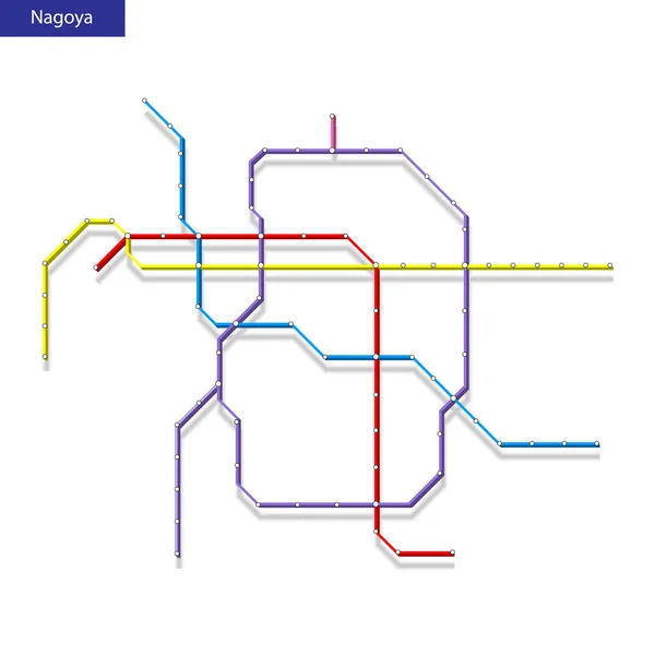 Isometrische Karte Der Bahn Von Nagoya Vorlage Des Städtischen Verkehrsplans — Stockvektor