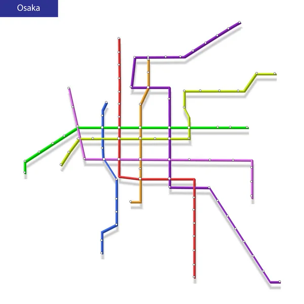 Mapa Isométrico Del Metro Osaka Plantilla Del Plan Transporte Ciudad — Archivo Imágenes Vectoriales