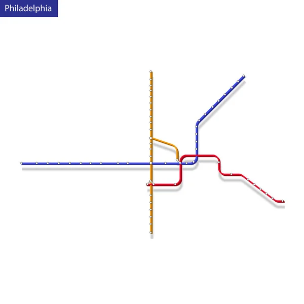 Carte Isométrique Métro Philadelphie Modèle Plan Transport Urbain Pour Route — Image vectorielle