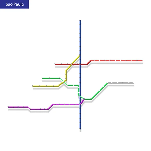 Carte Isométrique Métro Sao Paulo Modèle Plan Transport Urbain Pour — Image vectorielle