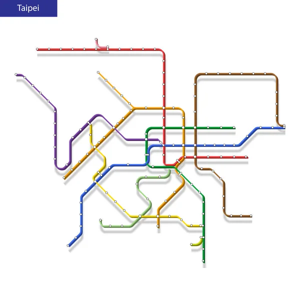 Ισομετρικός Χάρτης Του Μετρό Taipei Πρότυπο Του Προγράμματος Αστικών Μεταφορών — Διανυσματικό Αρχείο