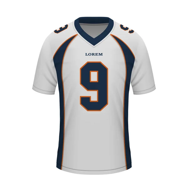 stock vector Realistic american football away jersey Denver , shirt template for sport uniform