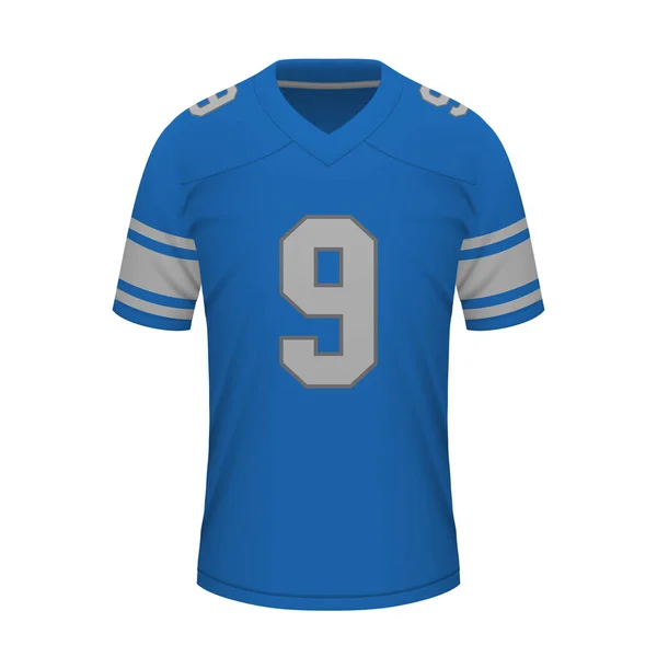 Realistic American Football Shirt Detroit Jersey Template Sport Uniform — Stock Vector