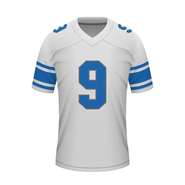 Realistic American Football Away Jersey Detroit Shirt Template Sport Uniform — Stock Vector