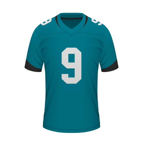 Camisa Futebol Americano Realista Jacksonville Modelo Camisa Para Uniforme Esporte — Vetor de Stock