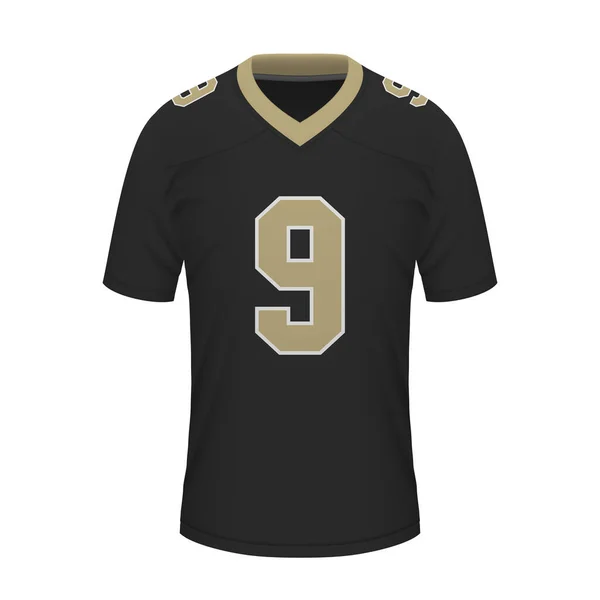 Realistic American Football Shirt New Orleans Jersey Template Sport Uniform — Stock Vector