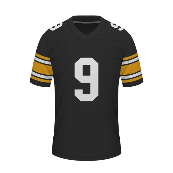 Camisa Futebol Americano Realista Pittsburgh Modelo Camisa Para Uniforme Esporte — Vetor de Stock