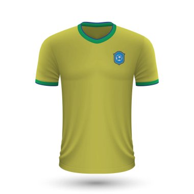 Realistic soccer shirt of Brazil, jersey template for football kit