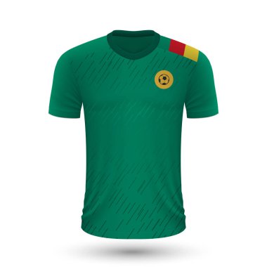 Realistic soccer shirt of Cameroon, jersey template for football kit