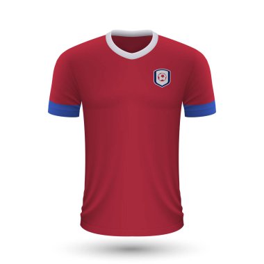 Realistic soccer shirt of Costa Rica, jersey template for football kit