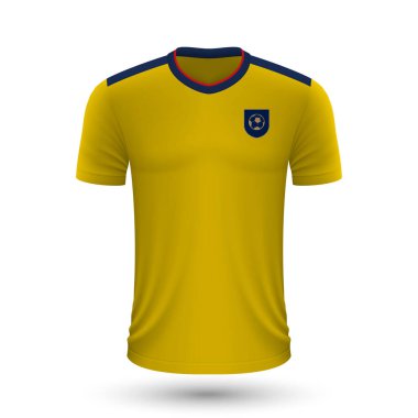Realistic soccer shirt of Ecuador, jersey template for football kit