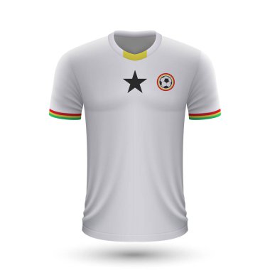 Realistic soccer shirt of Ghana, jersey template for football kit