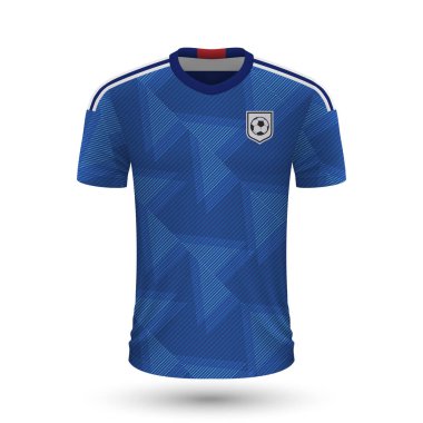 Realistic soccer shirt of Japan, jersey template for football kit
