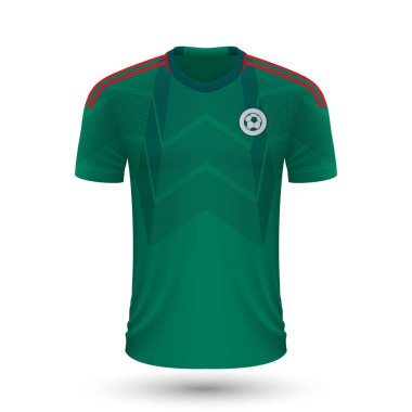 Realistic soccer shirt of Mexico, jersey template for football kit