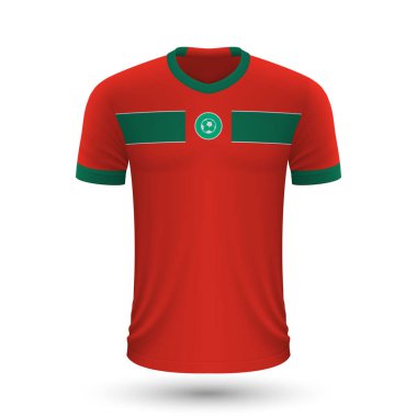 Realistic soccer shirt of Morocco, jersey template for football kit