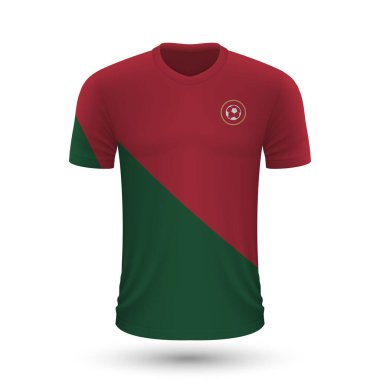 Realistic soccer shirt of Portugal, jersey template for football kit
