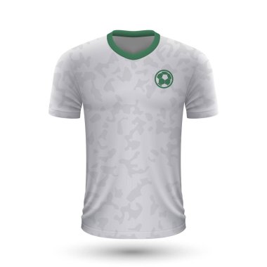 Realistic soccer shirt of Saudi Arabia, jersey template for football kit
