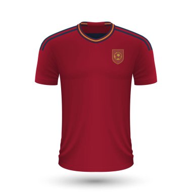 Realistic soccer shirt of Spain, jersey template for football kit