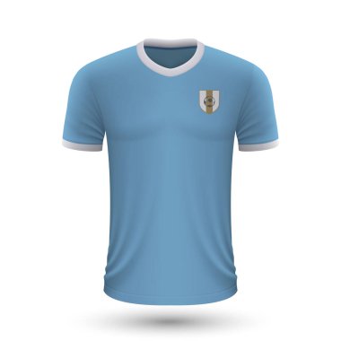 Realistic soccer shirt of Uruguay, jersey template for football kit