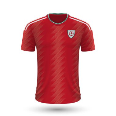 Realistic soccer shirt of Wales, jersey template for football kit