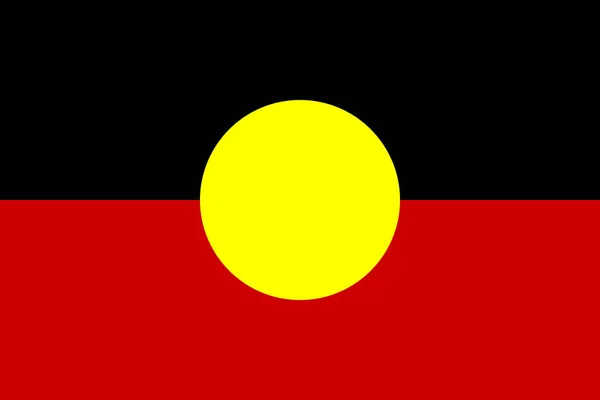 Bandera Simple Aborigen Australiano Tamaño Correcto Proporción Colores — Archivo Imágenes Vectoriales