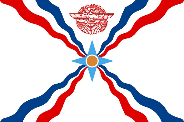 Bandera Simple Asiria Tamaño Correcto Proporción Colores — Archivo Imágenes Vectoriales