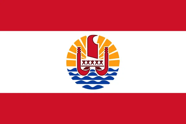 Bandera Simple Polinesia Francesa Tamaño Correcto Proporción Colores — Archivo Imágenes Vectoriales