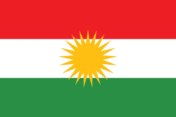 Kurdistans Enkla Flagga Korrekt Storlek Proportion Färger — Stock vektor