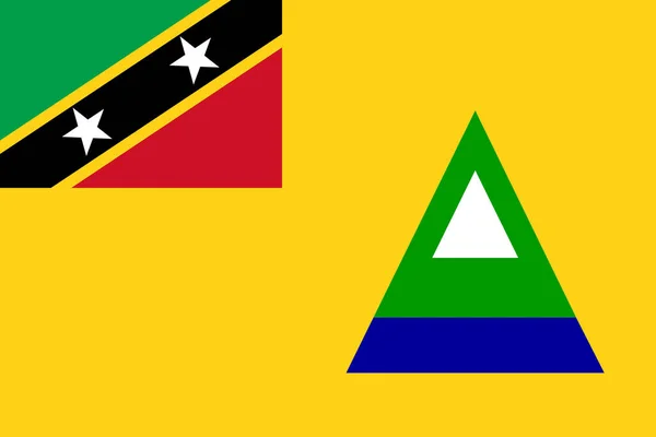 Απλή Σημαία Του Νέβις Σωστό Μέγεθος Αναλογία Χρώματα — Διανυσματικό Αρχείο