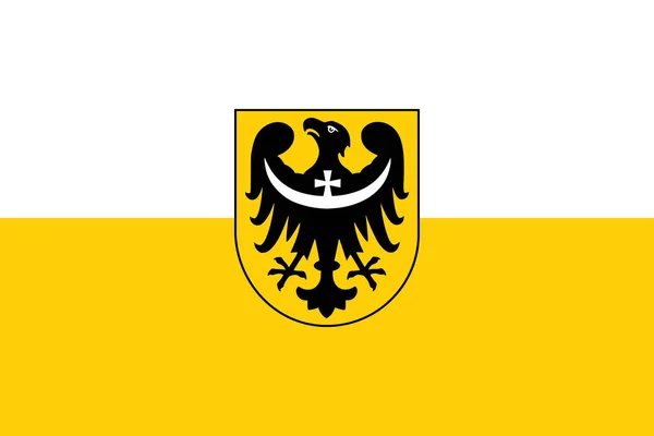 Einfache Flagge Von Schlesien Korrekte Größe Proportionen Farben — Stockvektor