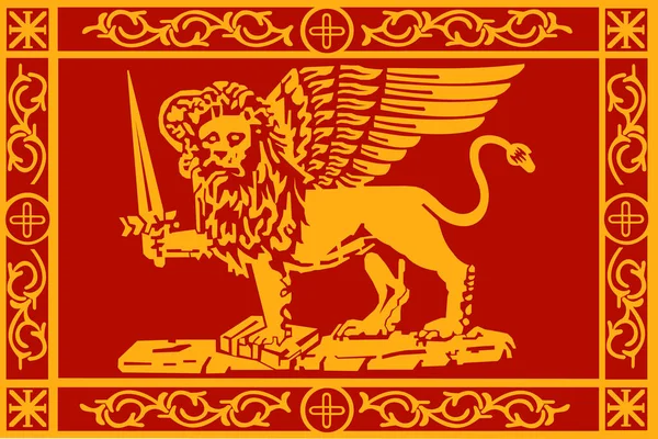 Простой Флаг Венеции Правильный Размер Пропорции Цвета — стоковый вектор