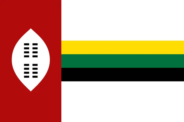 Zululand Basit Bayrağı Doğru Boyut Orantı Renkler — Stok Vektör