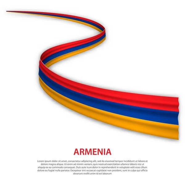 Fahnenband Oder Banner Mit Der Flagge Armeniens Vorlage Für Plakatgestaltung — Stockvektor