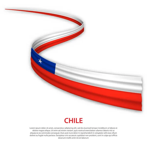 Ruban Bannière Avec Drapeau Chili Modèle Pour Conception Affiche Journée — Image vectorielle