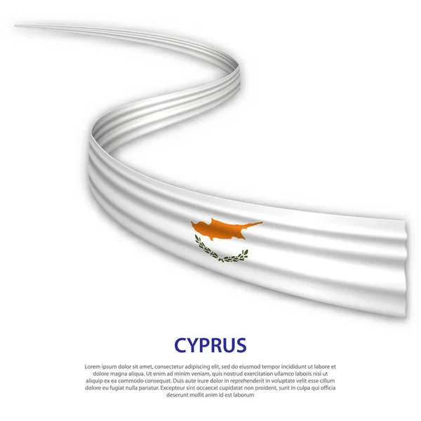 Маючи Стрічку Або Прапор Прапором Кіпру Дизайн Постеру Нагоди Здобуття — стоковий вектор