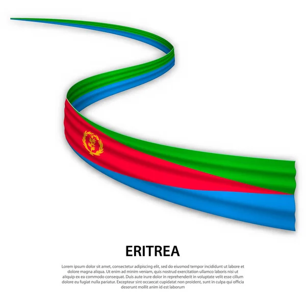 Waving Ribbon Banner Flag Eritrea Template Independence Day Poster Design — Stock Vector