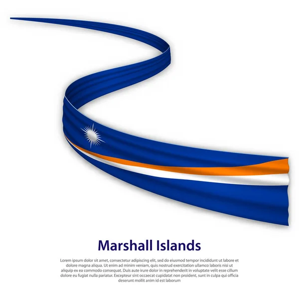 Ruban Bannière Avec Drapeau Des Îles Marshall Modèle Pour Conception — Image vectorielle
