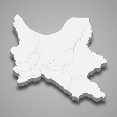 3d izometrik Cochabamba, Bolivya 'nın gölgeli bir vilayetidir.