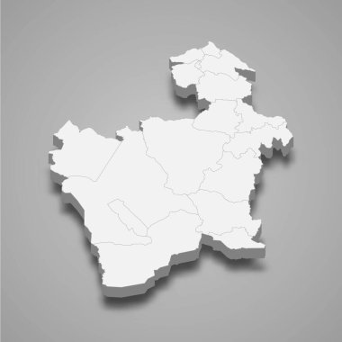 3d izometrik Potosi, Bolivya 'nın gölgeli bir vilayetidir.