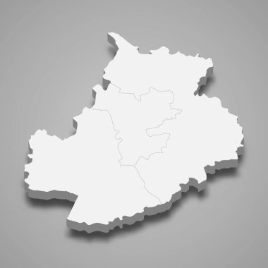 Jarva ilçesinin 3d izometrik haritası Estonya 'nın gölgeli bir bölgesidir.