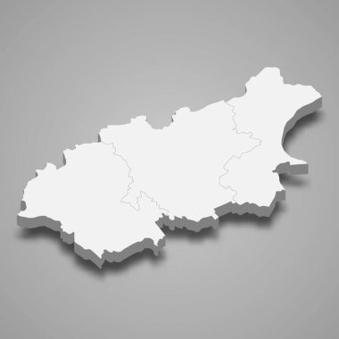 Jogeva ilçesinin 3d izometrik haritası Estonya 'nın gölgeli bir bölgesidir.