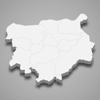 3d izometrik Chiquimula, Guatemala eyaletinin gölgeli bir bölgesidir.