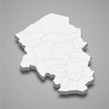 Santa Barbara 'nın 3D izometrik haritası Honduras' ın gölgeli bir vilayetidir.