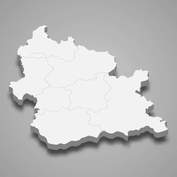 Izometrikus Térkép Kardzhali Egy Tartomány Bulgária Elszigetelt Árnyék — Stock Vector